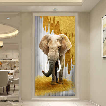 Modern animal home decoration wallart LED crystal porcelain painting