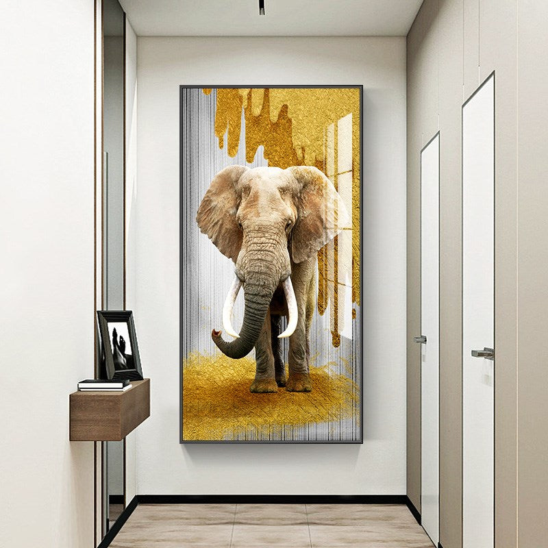Modern animal home decoration wallart LED crystal porcelain painting