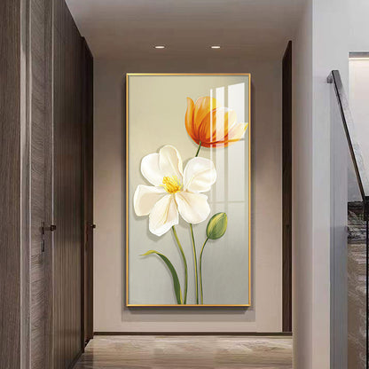 Exquisite Landscape plants Crystal Porcelain Wall Painting LED