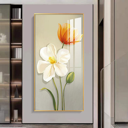 Exquisite Landscape plants Crystal Porcelain Wall Painting LED