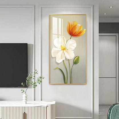 Exquisite Landscape plants Crystal Porcelain Wall Painting LED