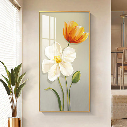 Exquisite Landscape plants Crystal Porcelain Wall Painting LED