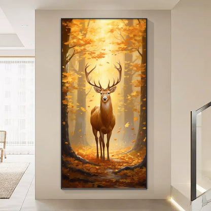 A beautiful and high-end deer landscape wall Painting Decorative art LED