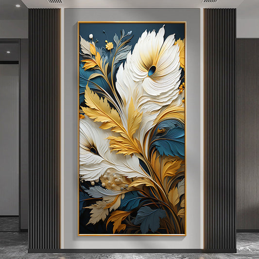 Modern Abstract Color Contrasting Visual Art Crystal Porcelain Painting LED