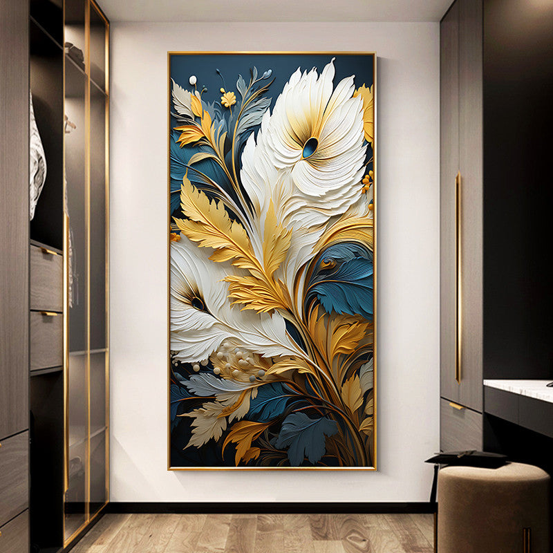 Modern Abstract Color Contrasting Visual Art Crystal Porcelain Painting LED