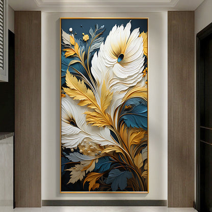 Modern Abstract Color Contrasting Visual Art Crystal Porcelain Painting LED