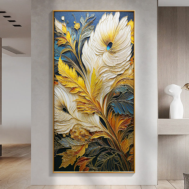 Modern Abstract Color Contrasting Visual Art Crystal Porcelain Painting LED