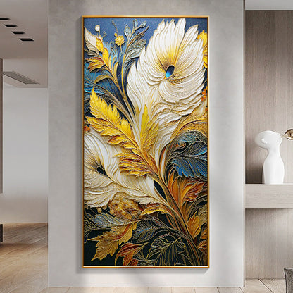 Modern Abstract Color Contrasting Visual Art Crystal Porcelain Painting LED