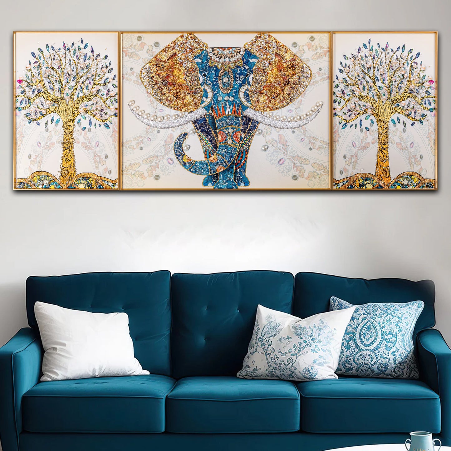 3 in 1 Modern 3d elk crystal porcelain painting