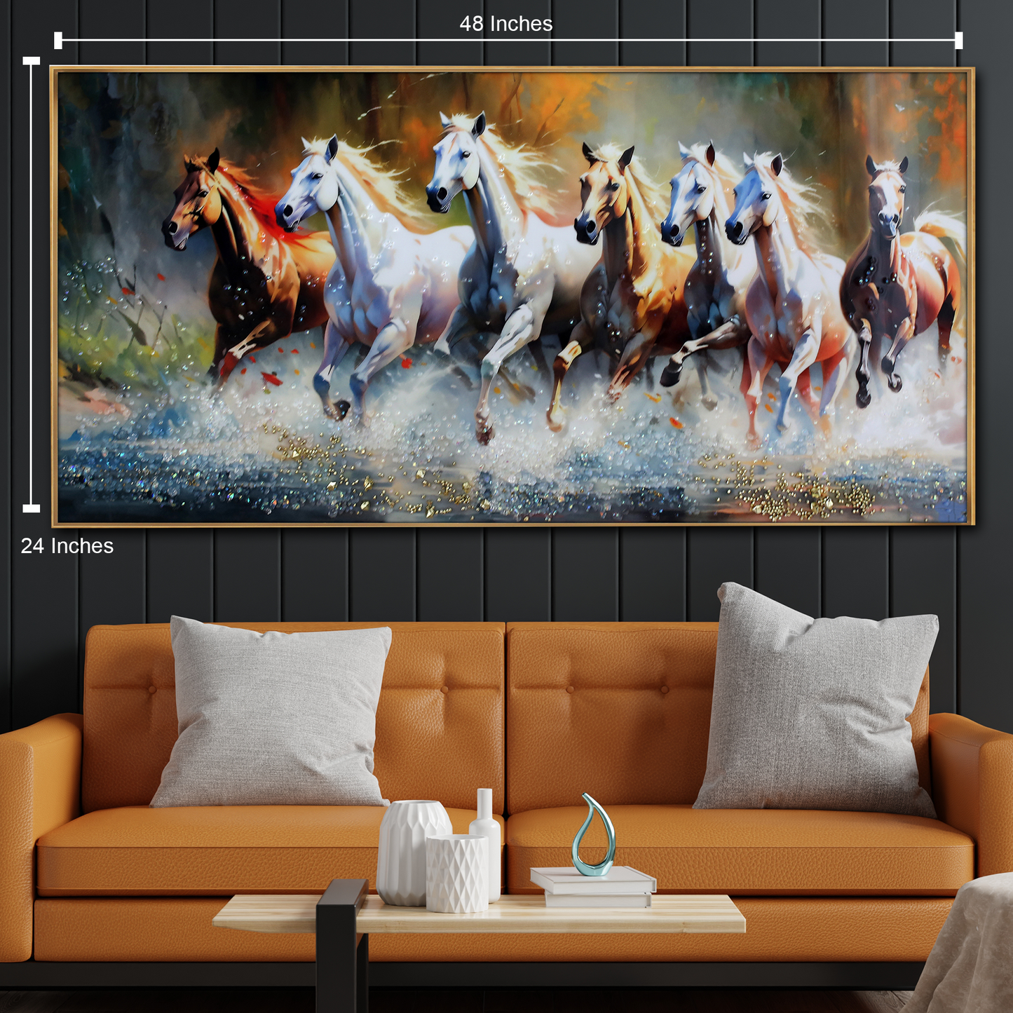 Crystal Porcelain Painting of a Steed Abstract decorative LED painting
