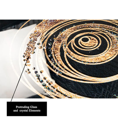 3in1 Abstract Auspicious Golden Deer Crystal Porcelain decorative Wall Painting