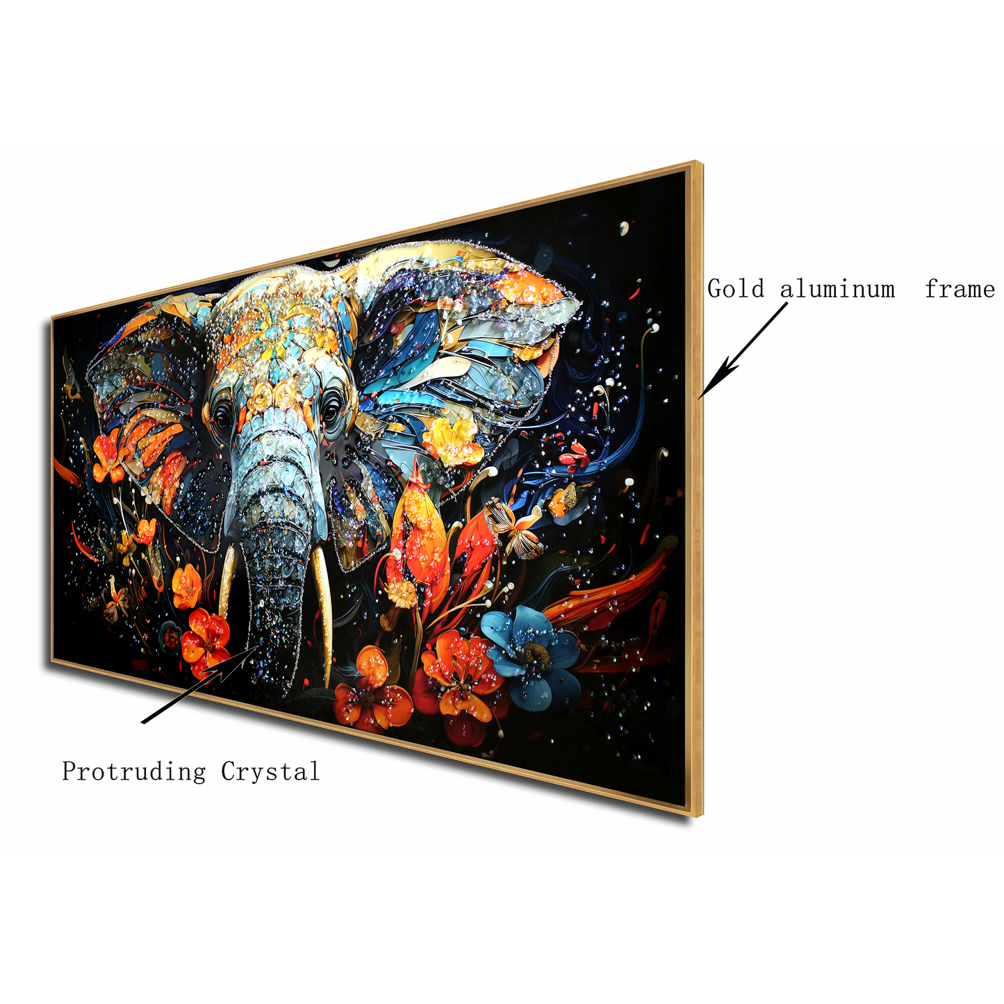 3D Colorful animal elephant Crystal Porcelain painting Decorative