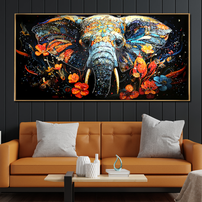 3D Colorful animal elephant Crystal Porcelain painting Decorative