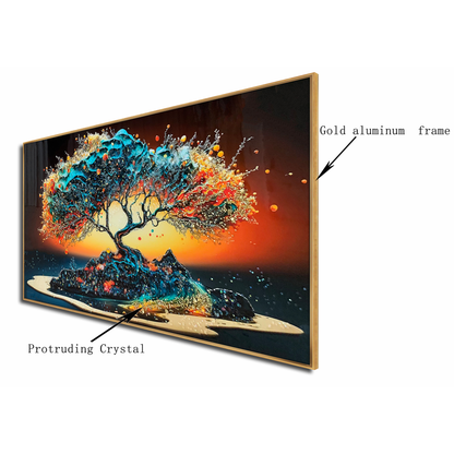 Modern Abstract Color Tree Crystal Porcelain Painting LED