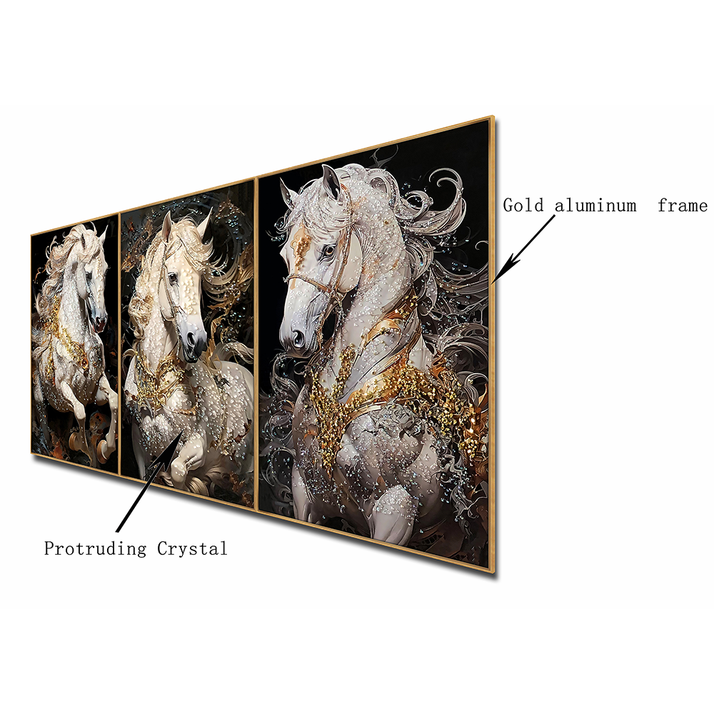 3 in 1 Modern horse painting Decorative art