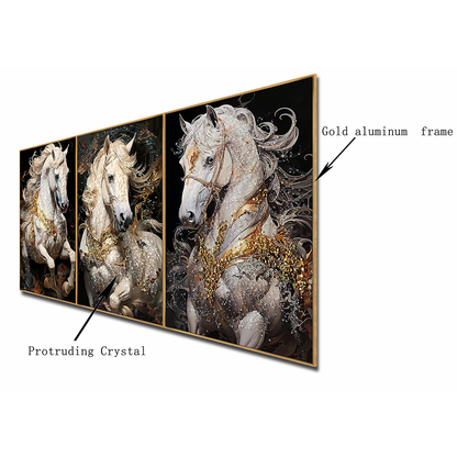 3 in 1 Fashion Abstract Landscape elephant crystal porcelain wall painting
