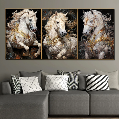 3 in 1 Modern horse painting Decorative art