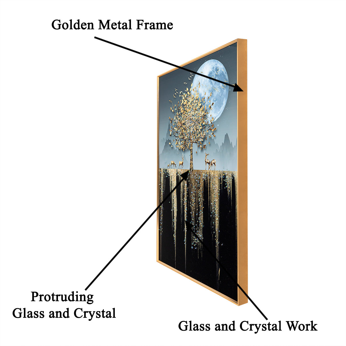 Boutique Elephant Crystal Porcelain Decorative wall Painting LED