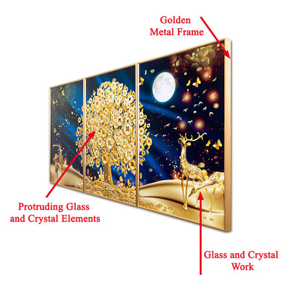 3 in 1 Modern 3d Special flower crystal porcelain painting