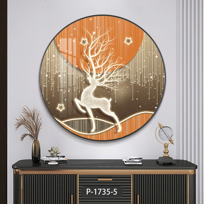 High-end The animals  crystal porcelain painting round apricot decorative painting