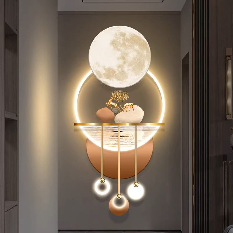 Abstract scene deer decoration wall art hanging lamp LED