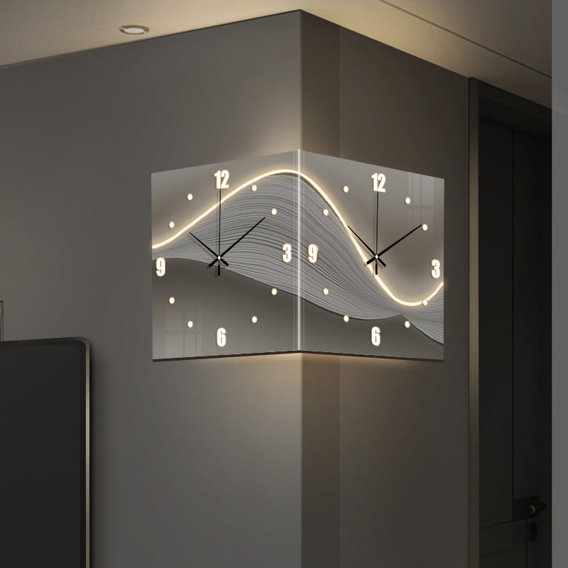 New fashion stripe Corner clock Series2c decoration wall  lamp LED