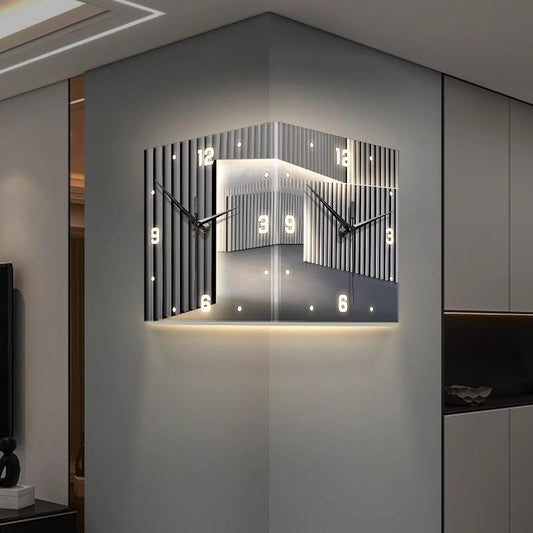 New fashion stripe Corner clock Series2c decoration wall  lamp LED
