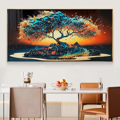 Modern Abstract Color Tree Crystal Porcelain Painting LED