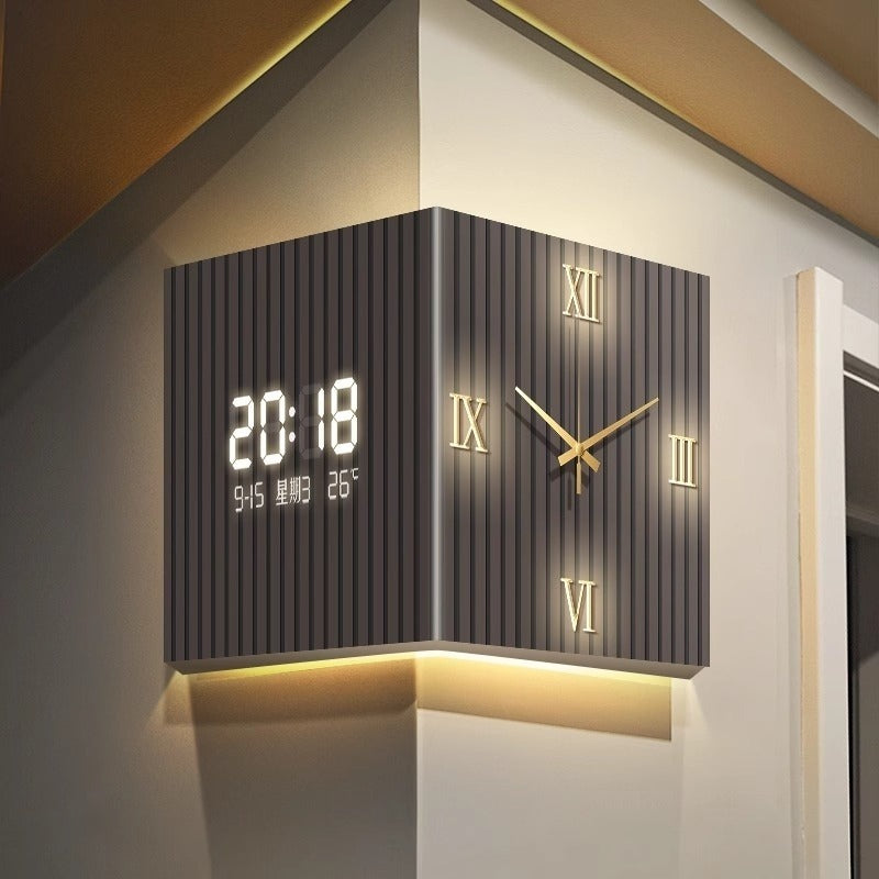 New fashion stripe Corner clock Series2c decoration wall  lamp LED