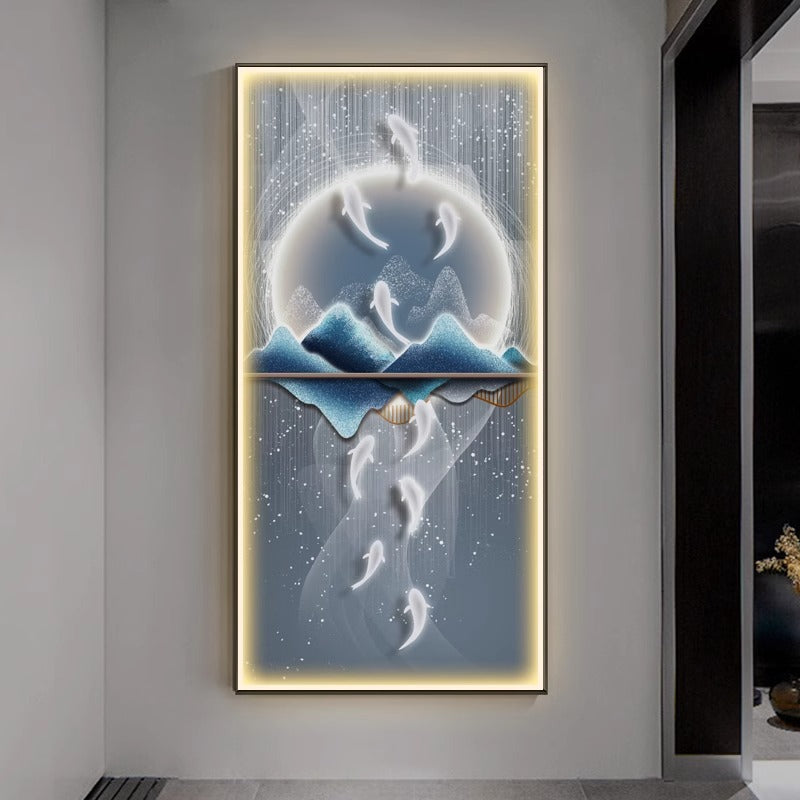 Lucky Fish Crystal Porcelain beautiful Painting Decorative Paintingart modern