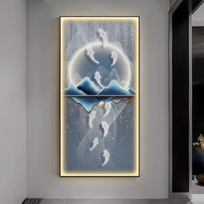 Lucky Fish Crystal Porcelain beautiful Painting Decorative Paintingart modern