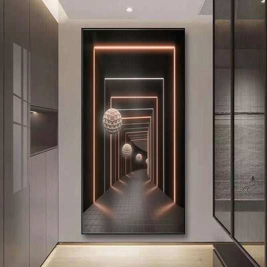 Abstract 3D Space Crystal Porcelain decorative Wall painting