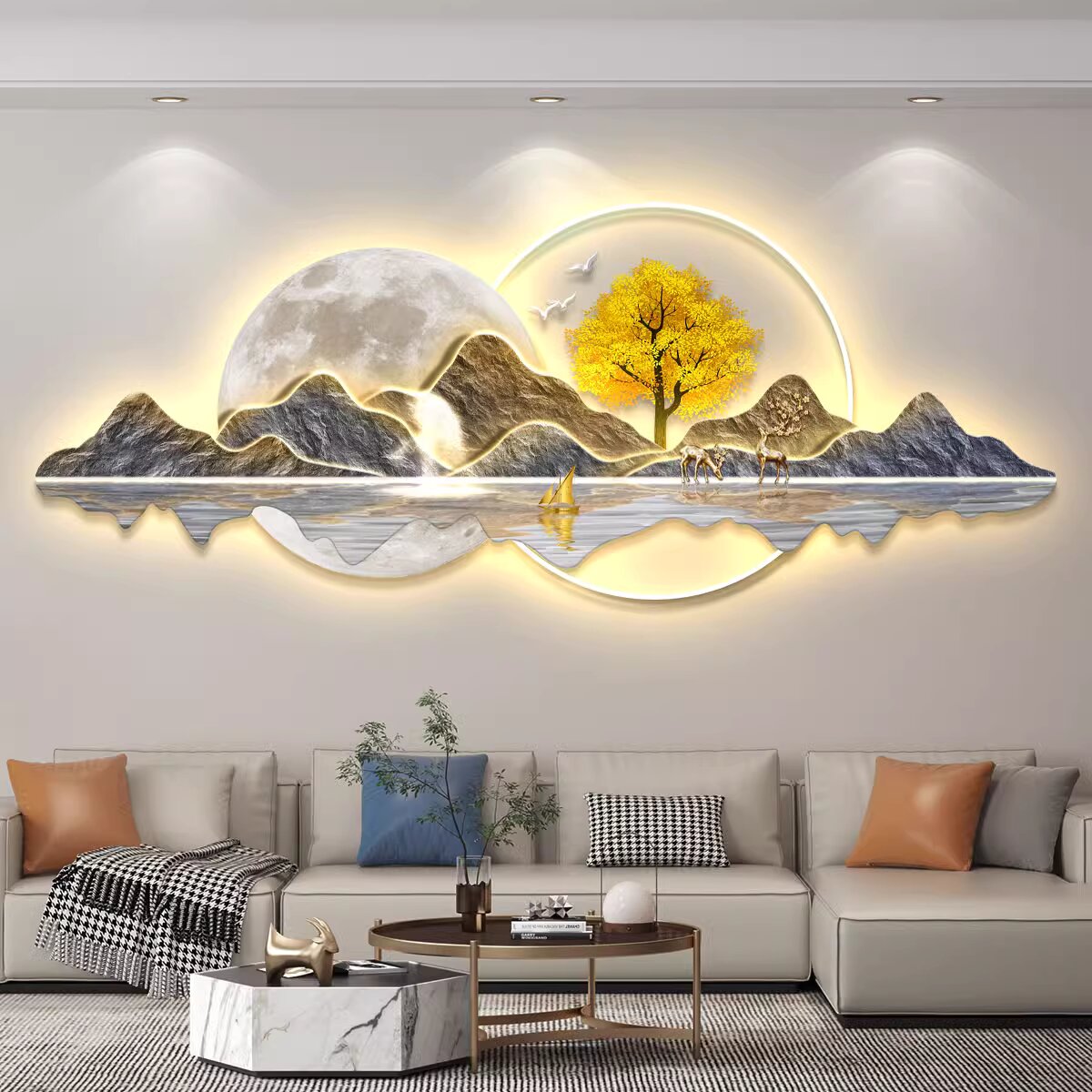 Light luxury metal creative design decoration wallart painting