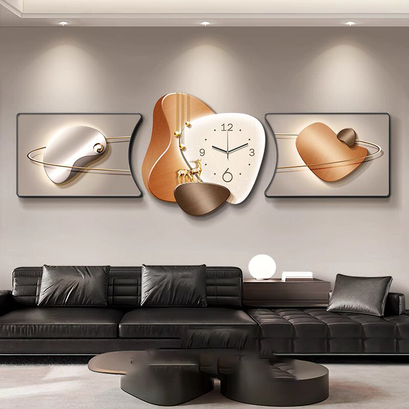 Light luxury metal clock Simple yet luxurious Creative Clock creative design decoration wall painting clock