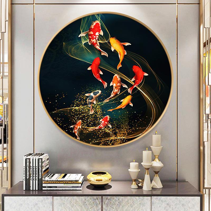 High-end The animals  crystal porcelain painting round apricot decorative painting