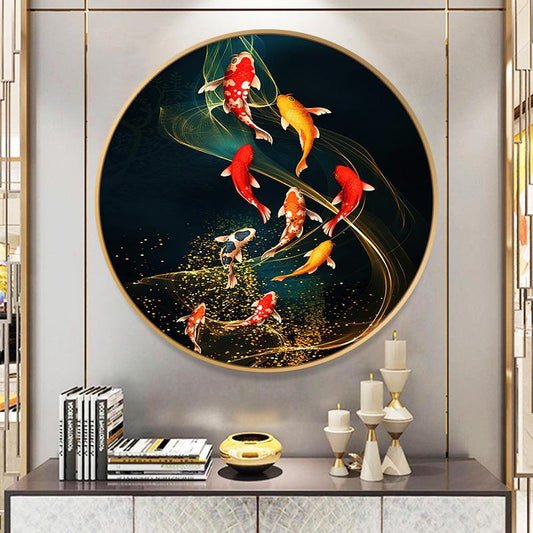 High-end The animals  crystal porcelain painting round apricot decorative painting