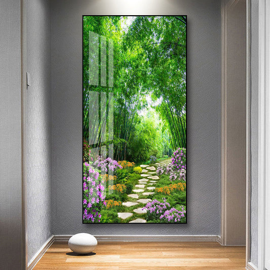 Green plant landscape wall crystal porcelain painting