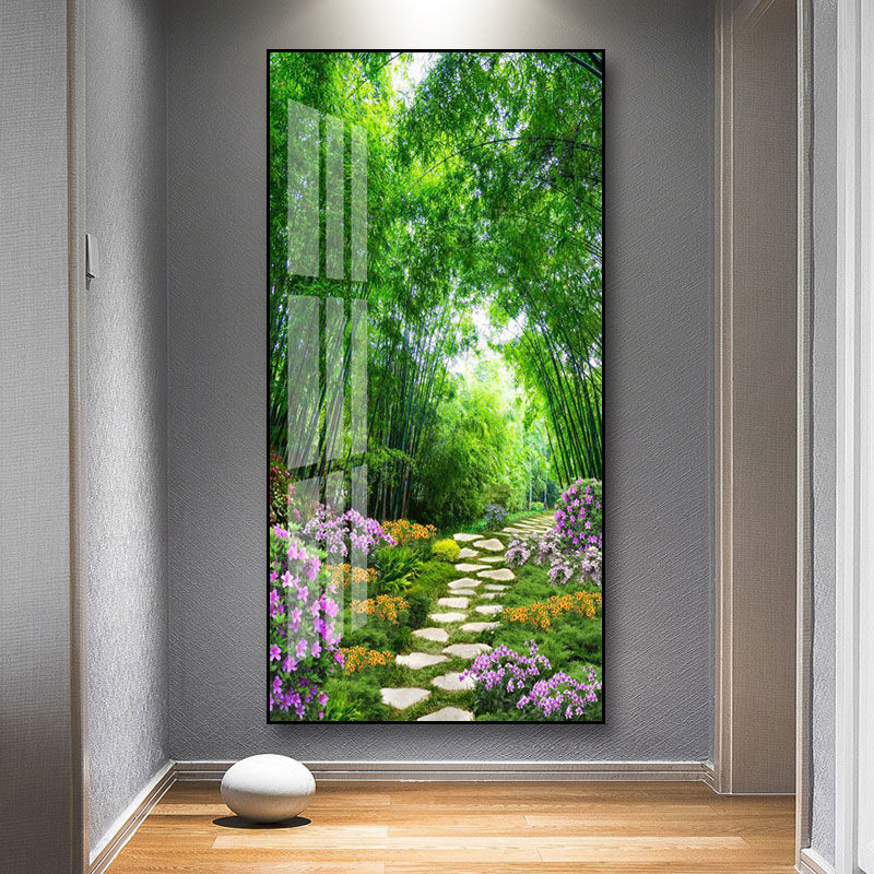 Green plant landscape wall crystal porcelain painting