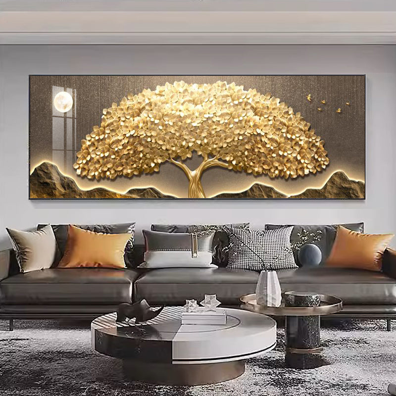 Light luxury lucky golden tree decorative painting