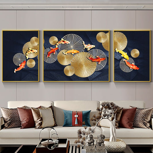 3in1 Abstract Natural Landscape Crystal Porcelain decorative Wall Painting