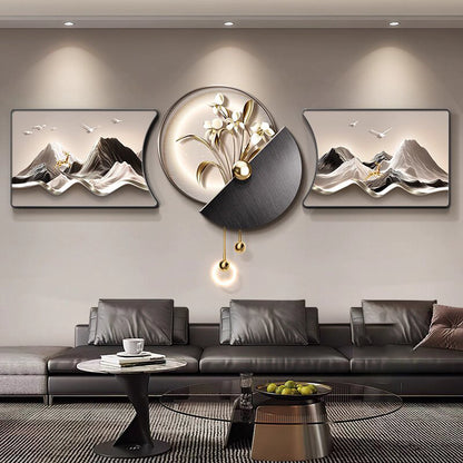 Light luxury metal clock Simple yet luxurious Creative Clock creative design decoration wall painting clock