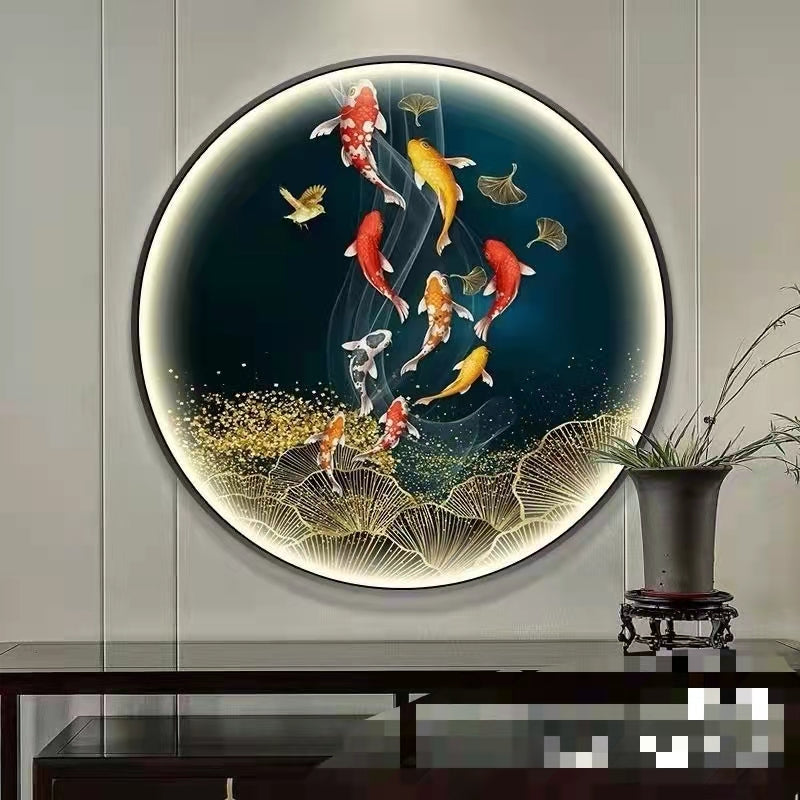 High-end The animals  crystal porcelain painting round apricot decorative painting