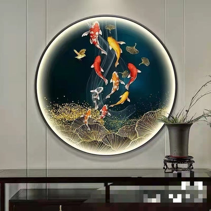 High-end The animals  crystal porcelain painting round apricot decorative painting