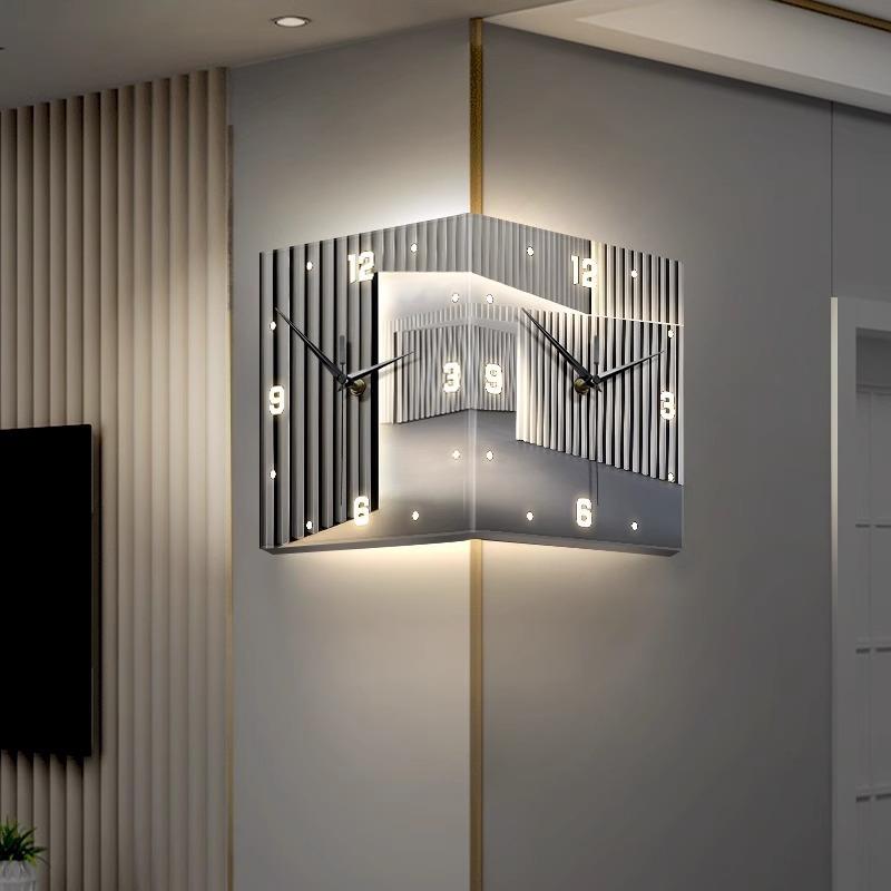 New fashion stripe Corner clock Series2c decoration wall  lamp LED