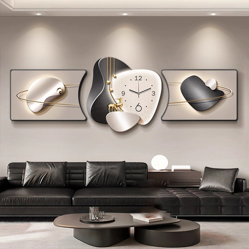 Light luxury metal clock Simple yet luxurious Creative Clock creative design decoration wall painting clock