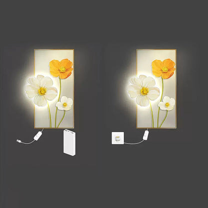 Flowers decoration wall art hanging lamp LED