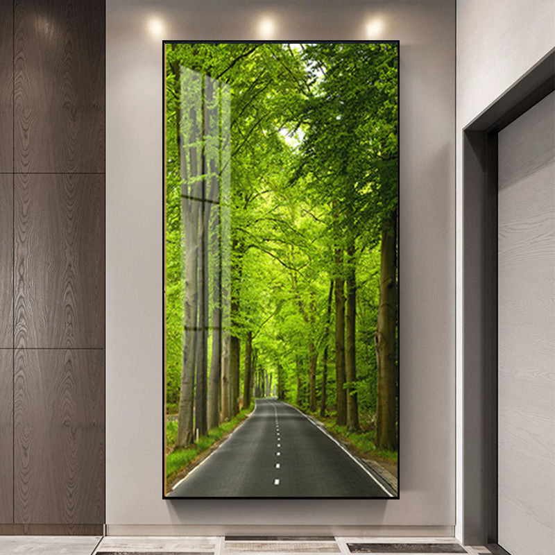 Simulated Forest Creek landscape Crystal Porcelain Painting Wall Decorative