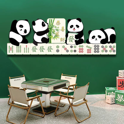 Abstract panda 3D Green plants decorative murals hanging LED