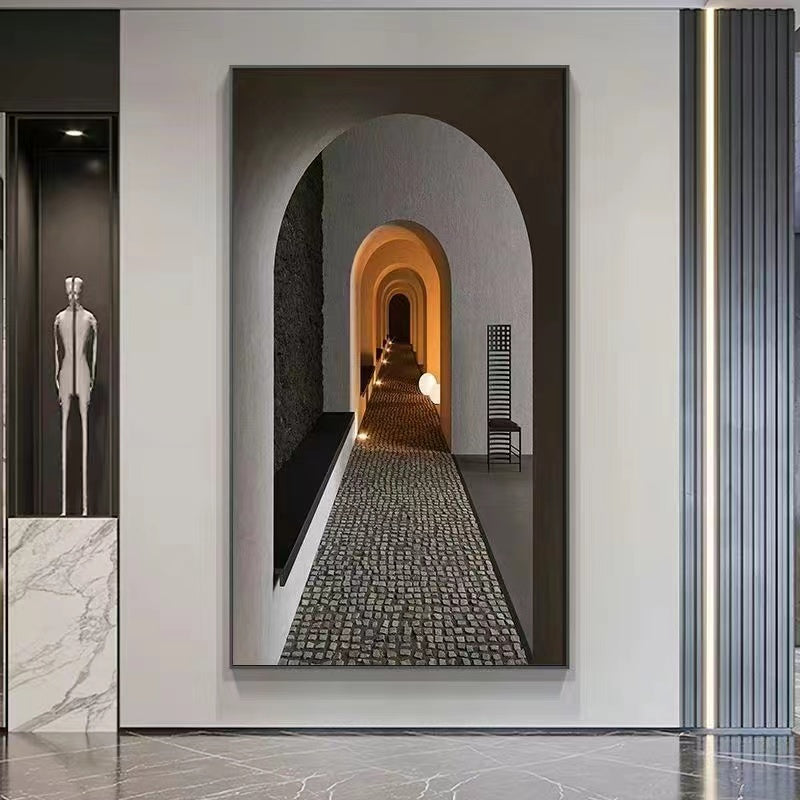 Abstract 3D Space Crystal Porcelain decorative Wall painting