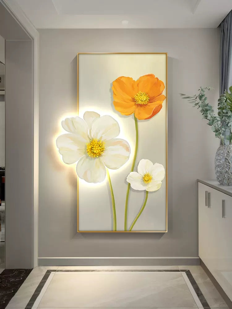 Exquisite Abstract Flowers decoration wall hanging lamp LED